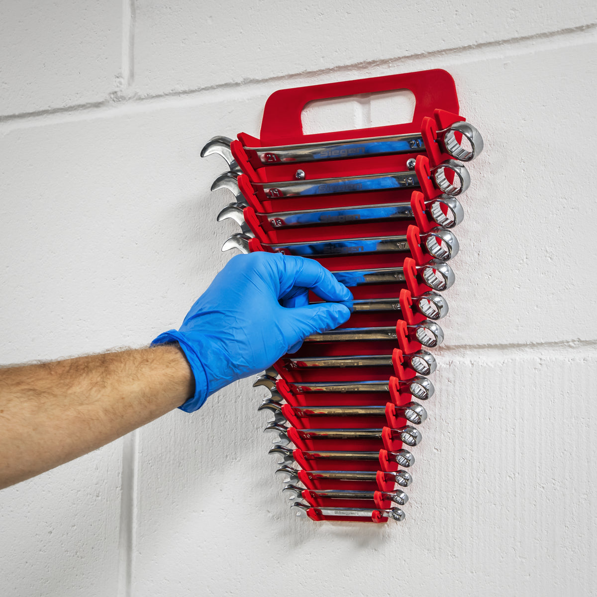 Sealey Premier Spanner Rack 15 Capacity Red Hand Tool Storage Garage WR08