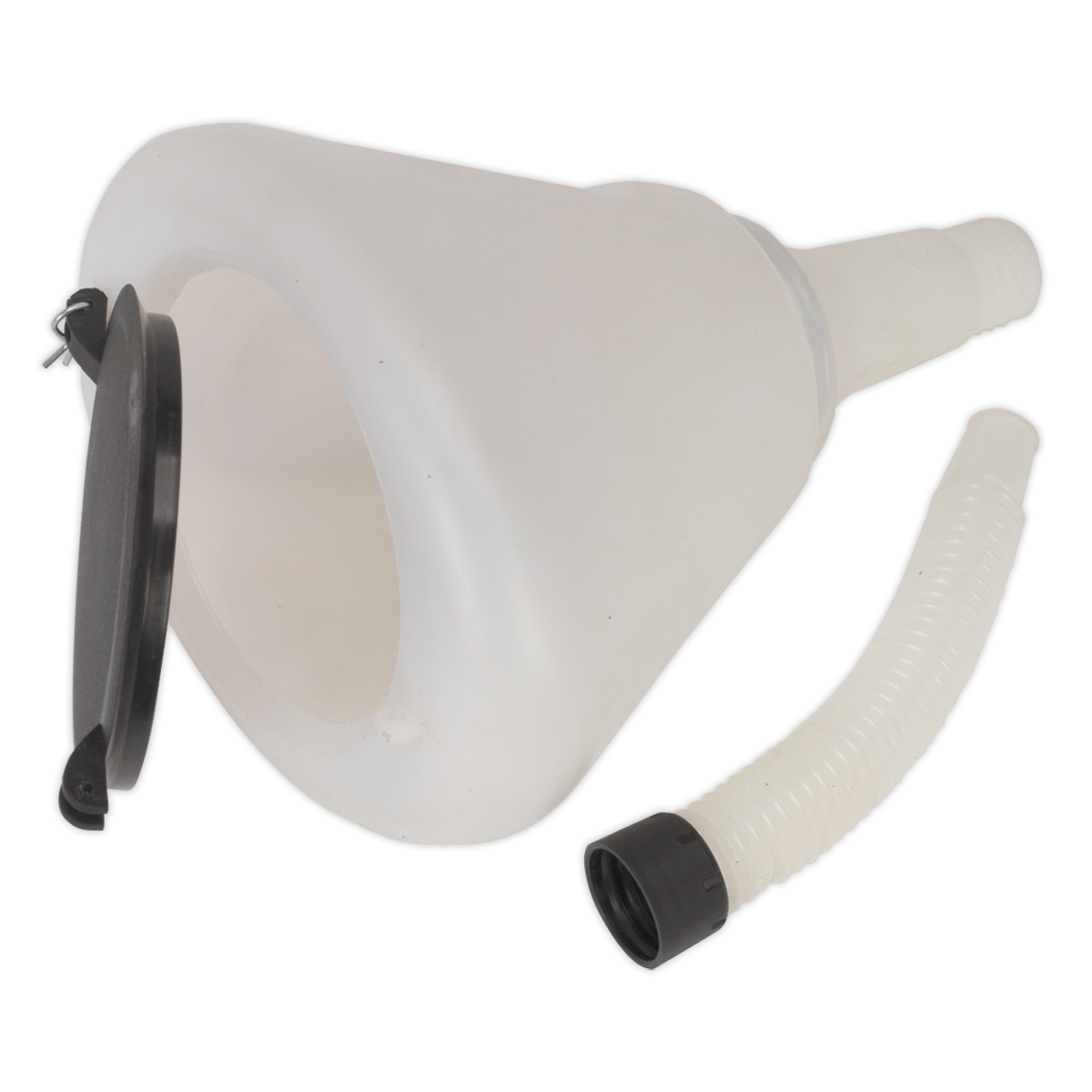 Sealey Funnel With Closing Lid Heavy Duty Polyethylene Ø200mm White F99200