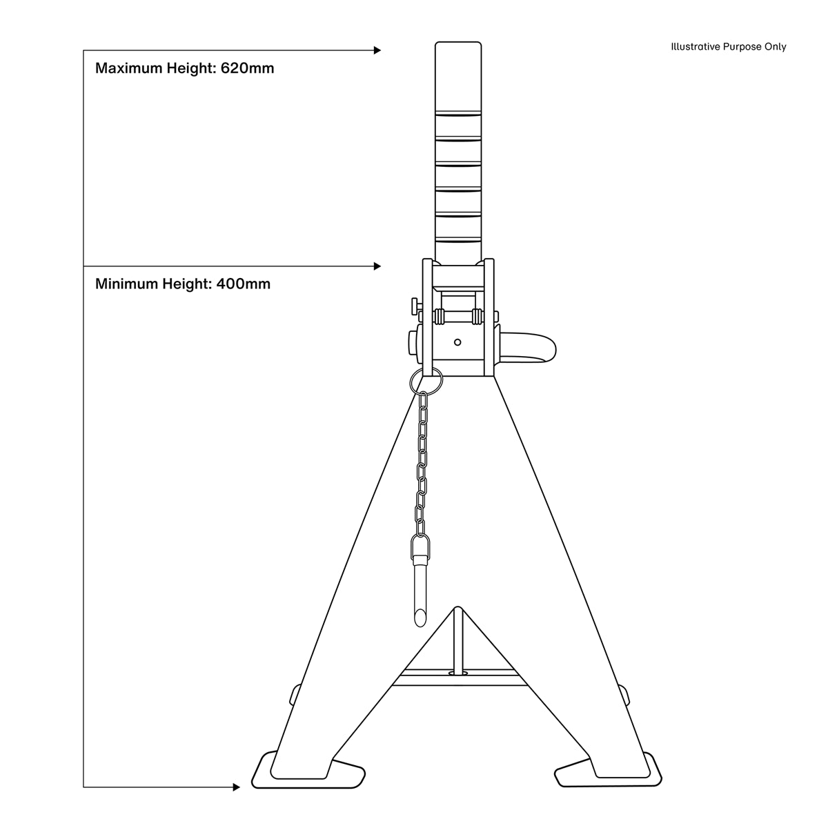 Sealey Easy Action Ratchet Axle Stands 2.5 Tonne Capacity/Stand - Pair AAS5000