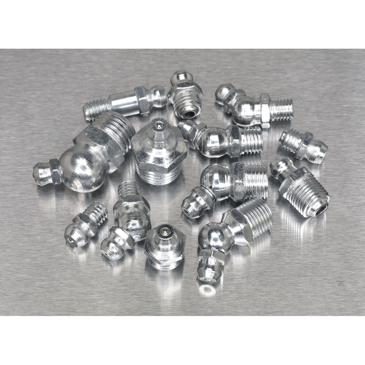 Sealey Grease Nipple Assortment Metric BSP & UNF 130 Piece Silver AB009GN