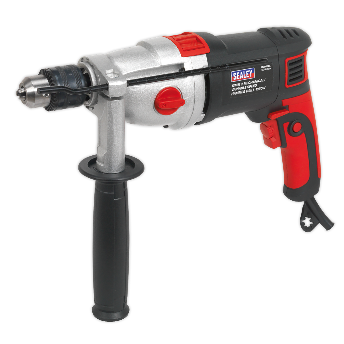 Sealey Ø13mm 2 Mechanical/Variable Speed Hammer Drill Side Handle 1050W SD1000
