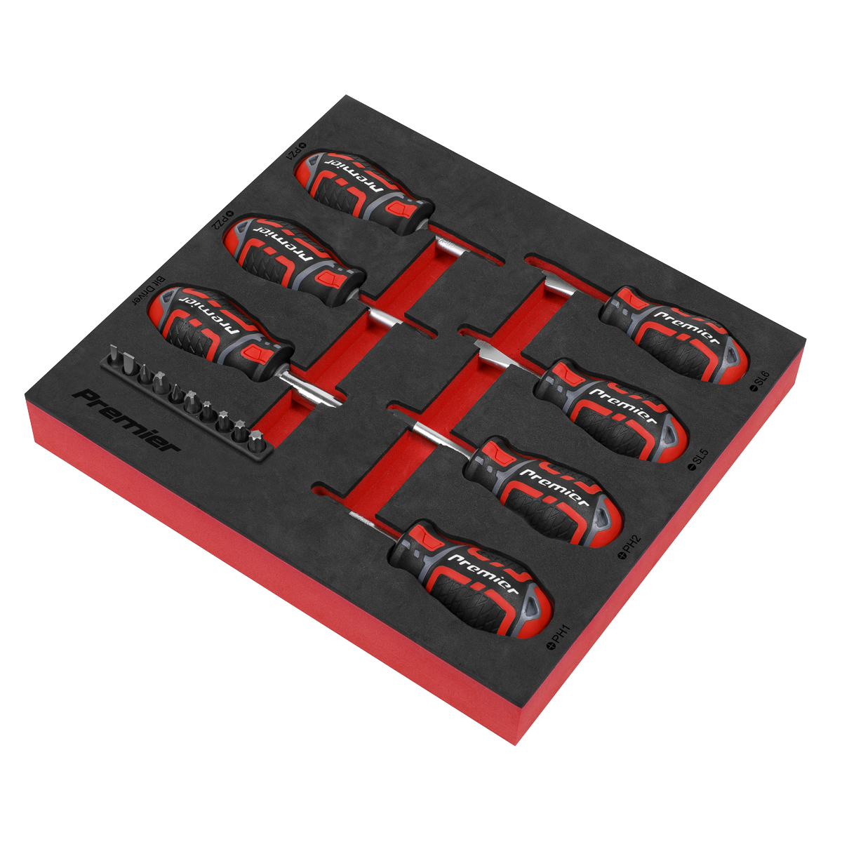 Premier Stubby Screwdriver Set 17 Pieces GripMAX Chrome Vanadium Steel AK4371