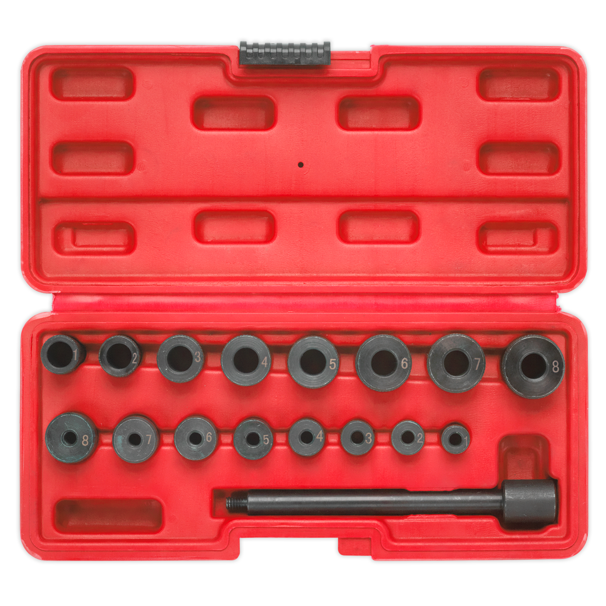 Sealey Universal Clutch Aligning Tool Set Chemically Blackened Steel 17pc AK710