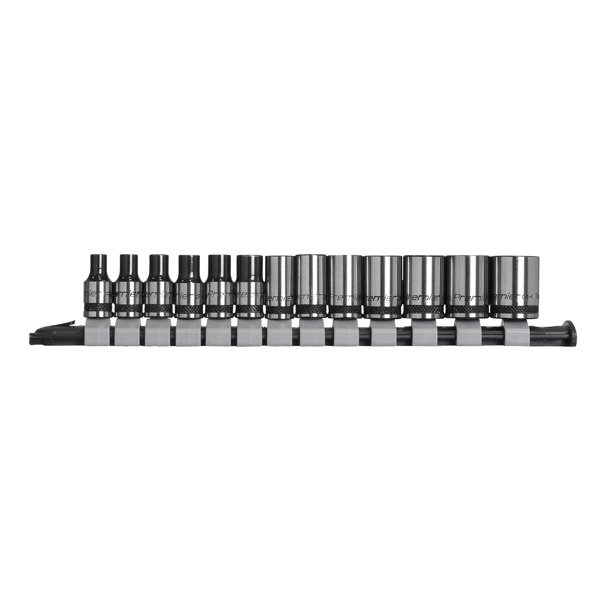 Sealey 13 Pcs 1/4" Drive Socket Set Chrome Vanadium Steel - Black Series AK7990