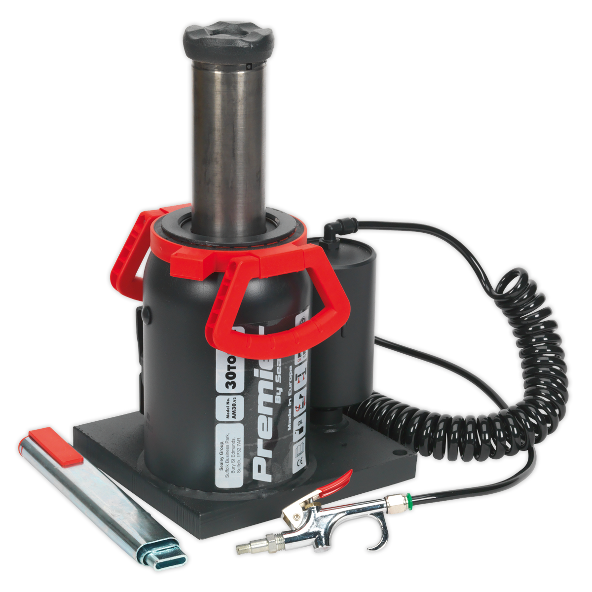 Sealey Bottle Jack 30 Tonne Manual/Air Hydraulic 90° Rotating Pump AM30