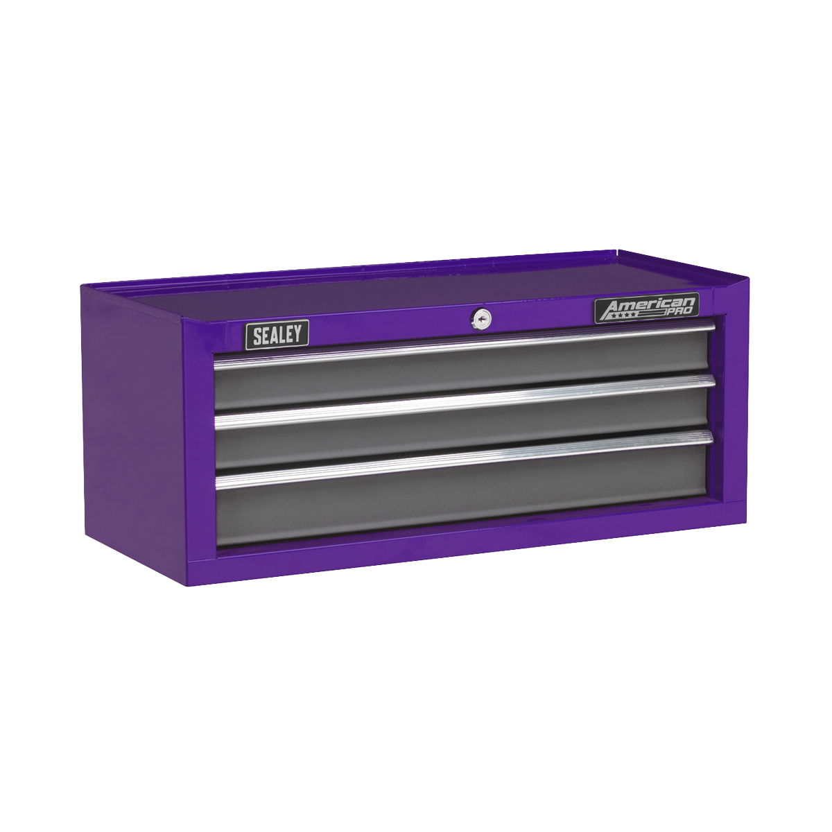 Sealey Purple/Grey Mid Tool Box 3 Drawers With Ball Bearing Slides AP22309BBCP