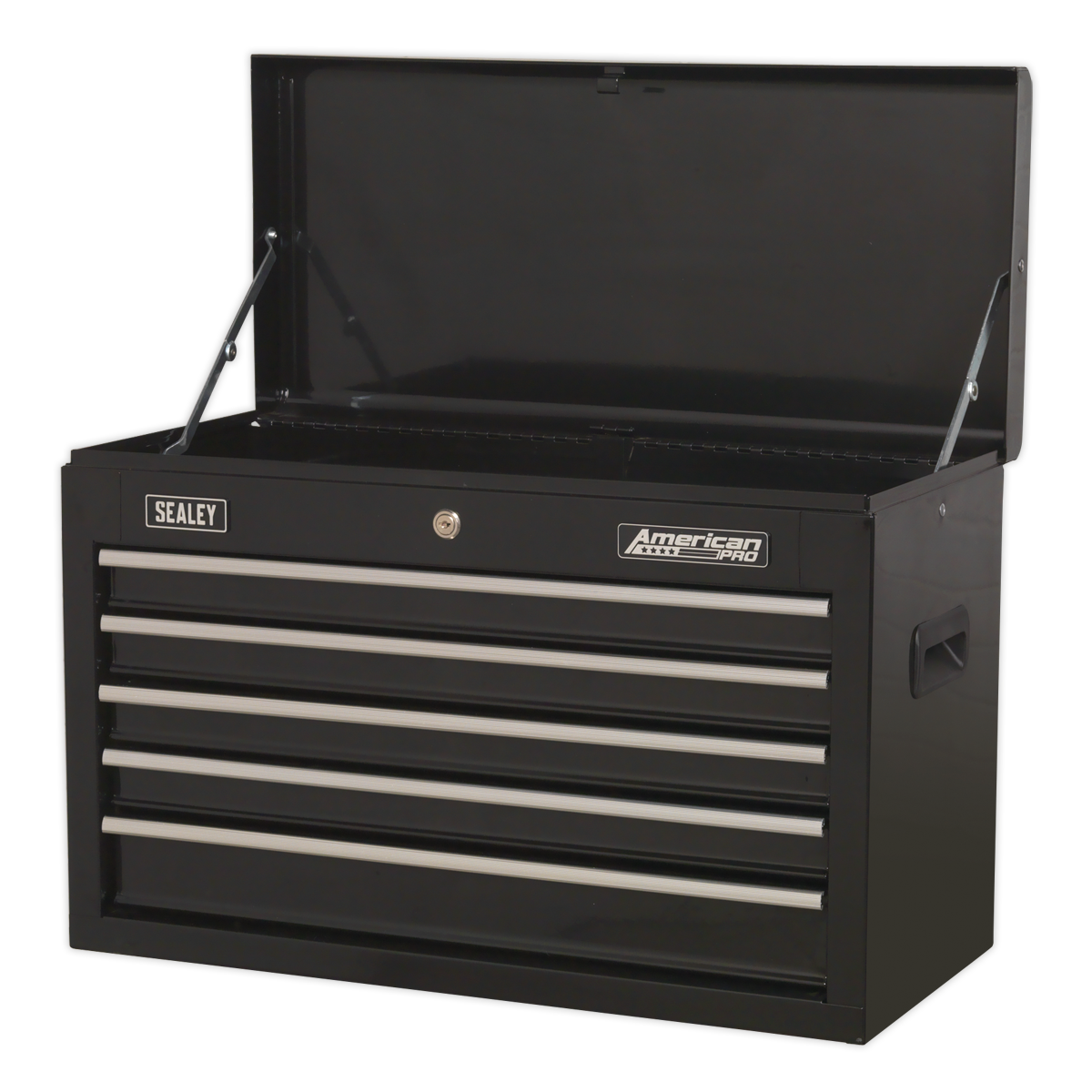Sealey Top Chest 5 Drawer With Ball Bearing Slides Tool Storage Box Black AP225B