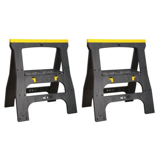 Sealey Heavy Duty Folding Composite Trestles Fully Collapsible 4 Hooks FDT42