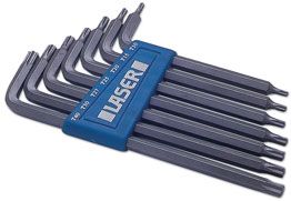 LASER 0605 7Pcs Screwdriver Torx Spanner Bit Set T10-T40 1/2" Drive Steel