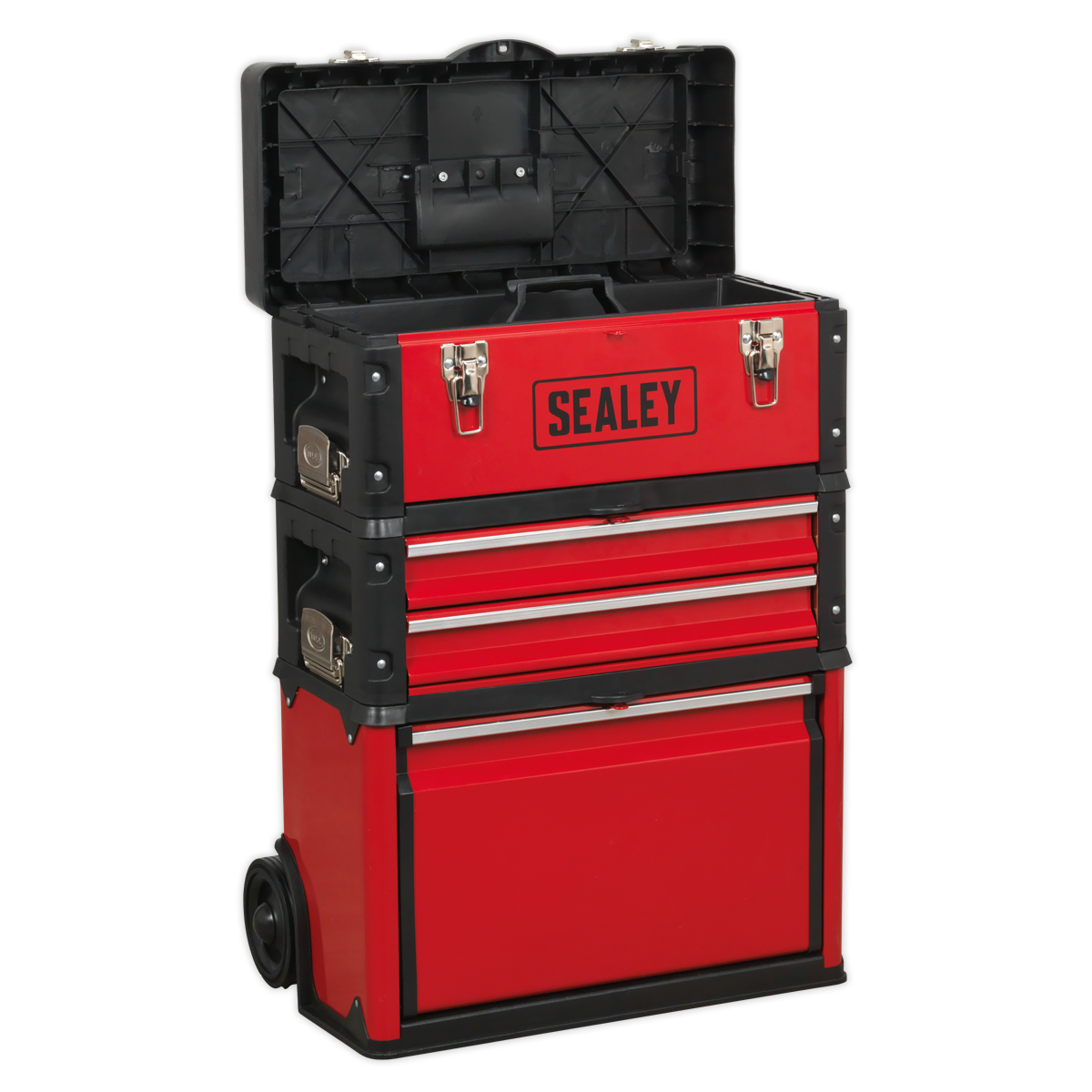 Sealey 3 Compartment Mobile Steel/Composite Toolbox With Extendable Handle AP548