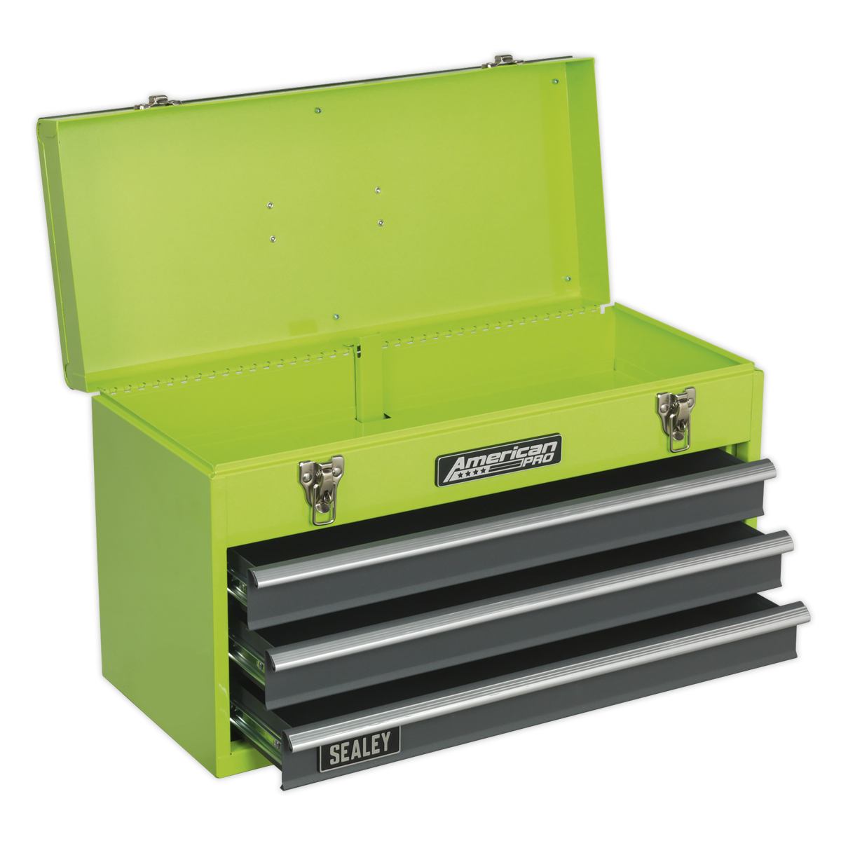 Sealey Tool Chest Box 3 Drawers Portable Ball Bearing Runners HiVis AP9243BBHV