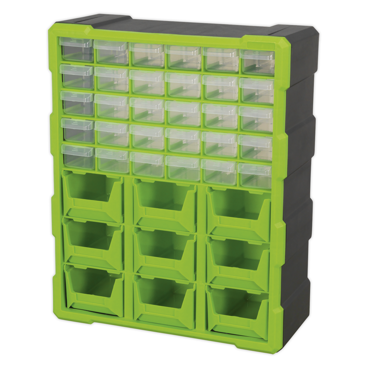 Sealey Cabinet Tool Box Wall Mountable 39 Drawer - Hi-Vis Green/Black APDC39HV