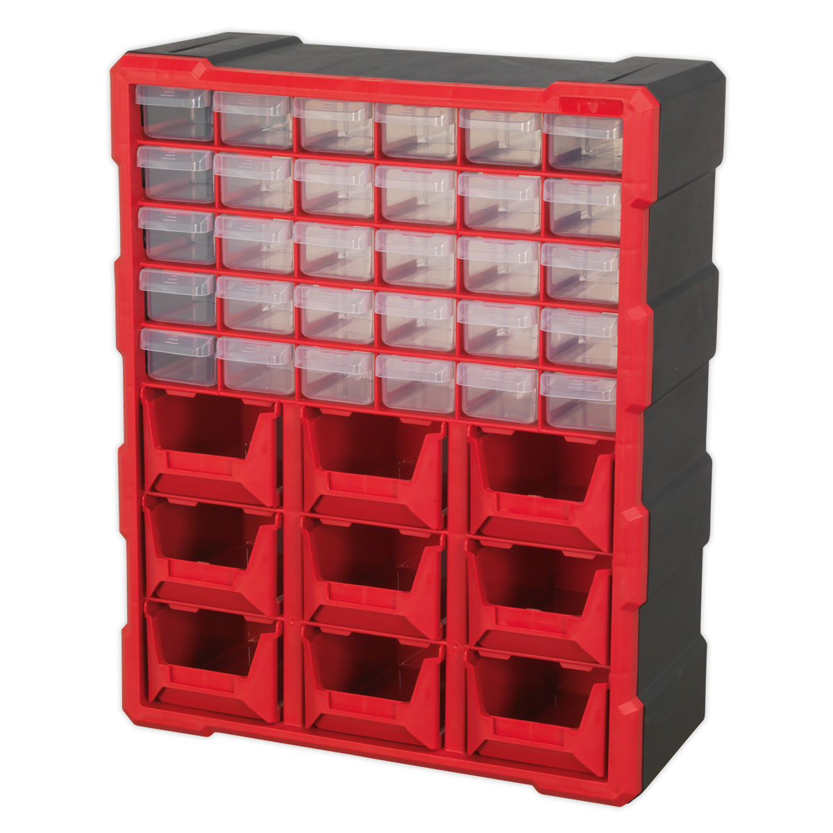 Sealey Cabinet Box 39 Drawer Wall Mountable/Freestanding - Red/Black APDC39R