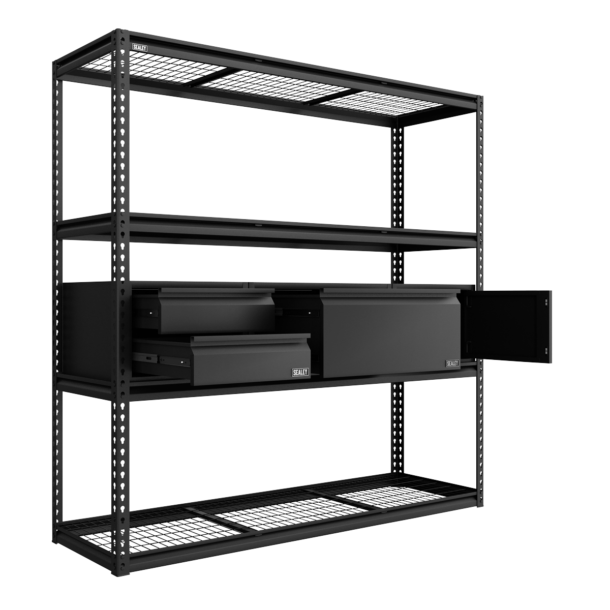 Sealey Heavy-Duty Modular Racking Kit With 3 Storage Units Heavy Duty APMRCOMBO1