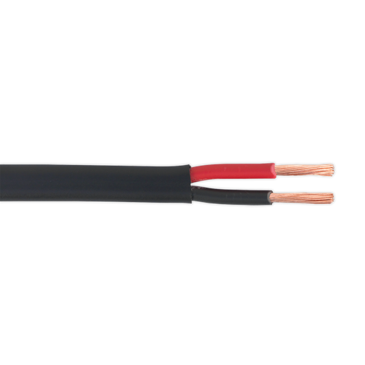 Sealey Thick Wall Flat Twin Cable 2 x 28/0.30mm 17.5A 30M Black AC2830TWTK