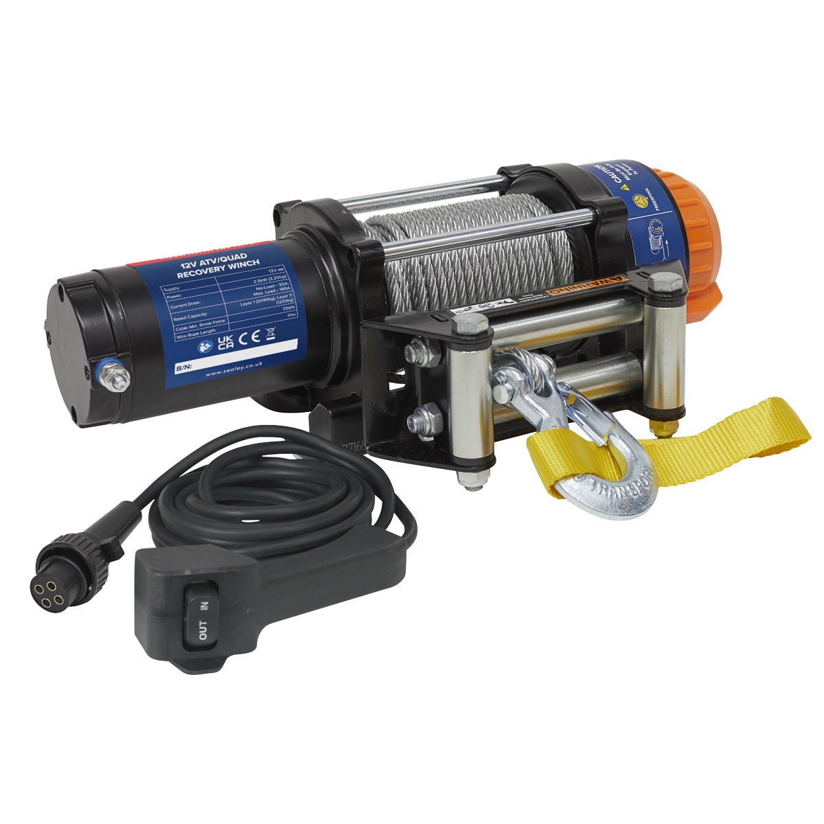 Sealey Wireless Winch ATV2040 Combo Kit High Quality Wire Rope ATV2040KIT