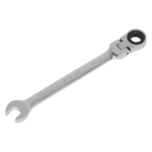 Sealey Flexi-Head Ratchet Combi Spanner Chrome Vanadium Steel 10mm FHRCW10