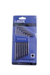LASER 0605 7Pcs Screwdriver Torx Spanner Bit Set T10-T40 1/2" Drive Steel