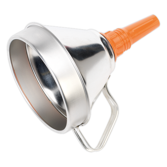 Sealey Funnel Metal With Removable Brass Filter & Handle - 160mm Diameter FM16