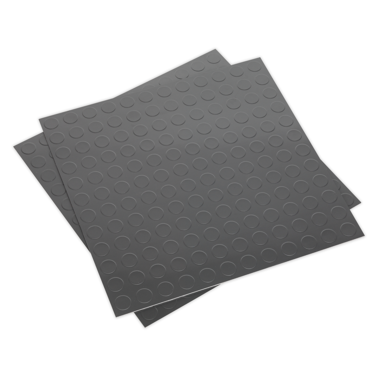 Sealey Vinyl Floor Tile With Peel & Stick Back - Silver Coin Pack Of 16 FT2S
