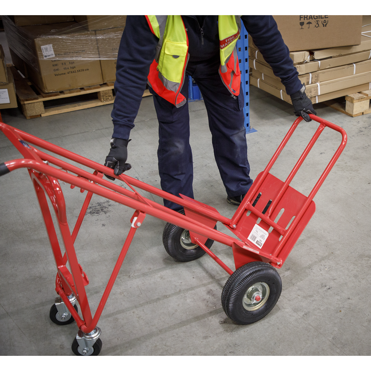 Sealey Sack Truck 3-In-1 With Heavy Duty Pneumatic Tyre 250kg Capacity CST989