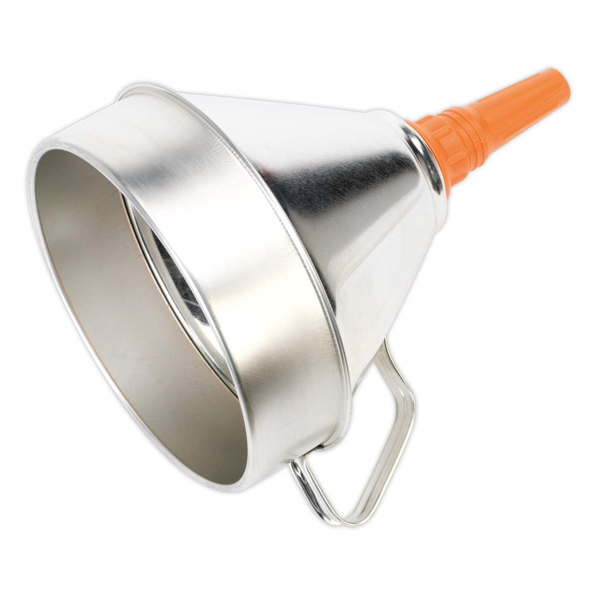 Sealey Funnel Metal With Removable Brass Filter & Handle 200mm Silver FM20