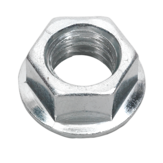 Sealey Flange Nut Serrated M10 Zinc Plated DIN 6923 Silver Pack of 100 Pcs FN10