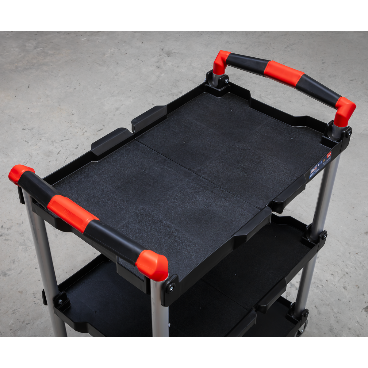 Sealey Folding Workshop Trolley Storage 3 Levels 25kg Capacity/Shelf CX314