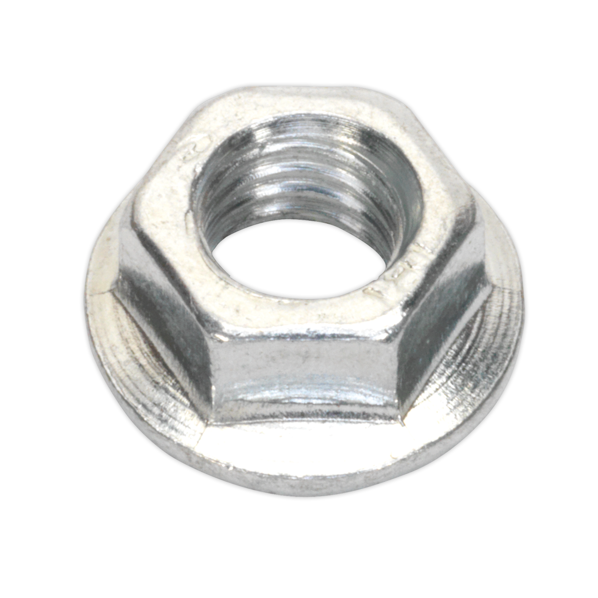 Sealey Flange Nut Serrated M5 Zinc Plated DIN 6923 Silver Pack of 100 Pieces FN5