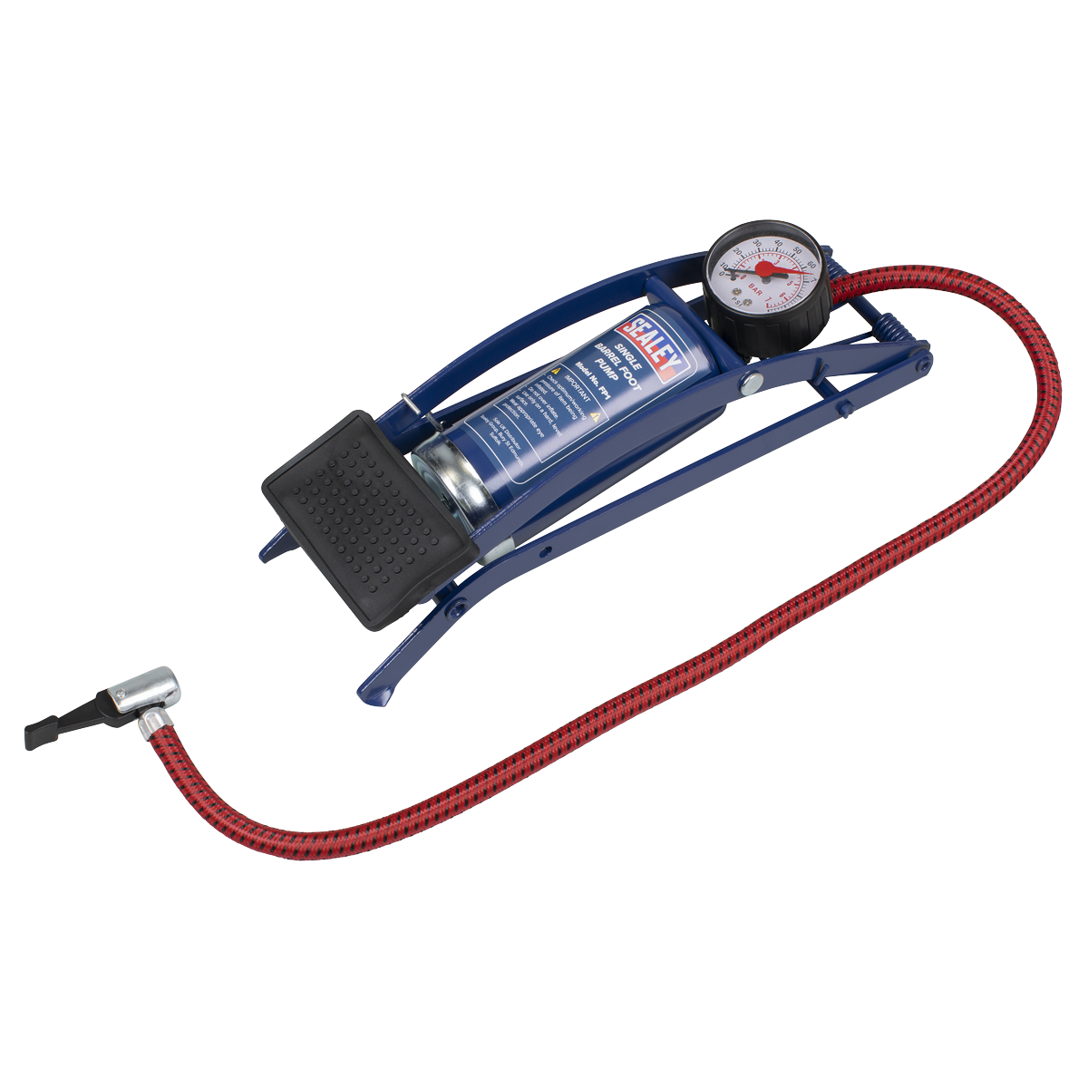 Sealey Foot Pump Single Barrel Dial Type Pressure Gauge With Rotating Bezel FP1