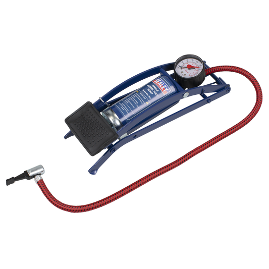 Sealey Foot Pump Single Barrel Dial Type Pressure Gauge With Rotating Bezel FP1