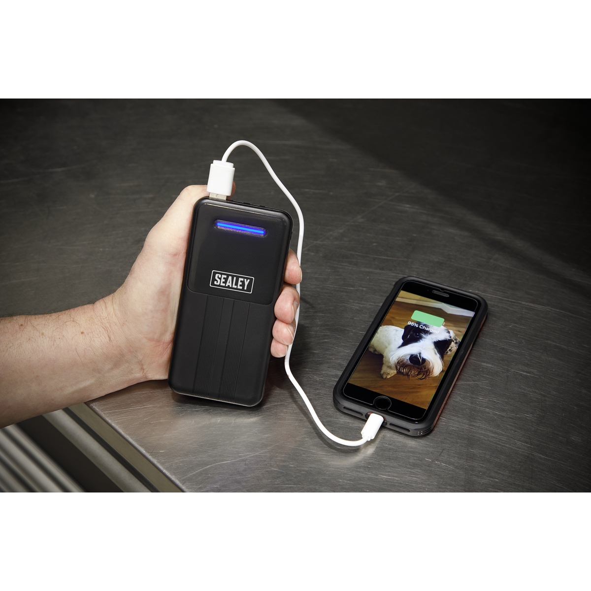 Sealey 5V Heated Rain Jacket - Small With Power Bank 20Ah 10W 20000mAh HJ05KIT