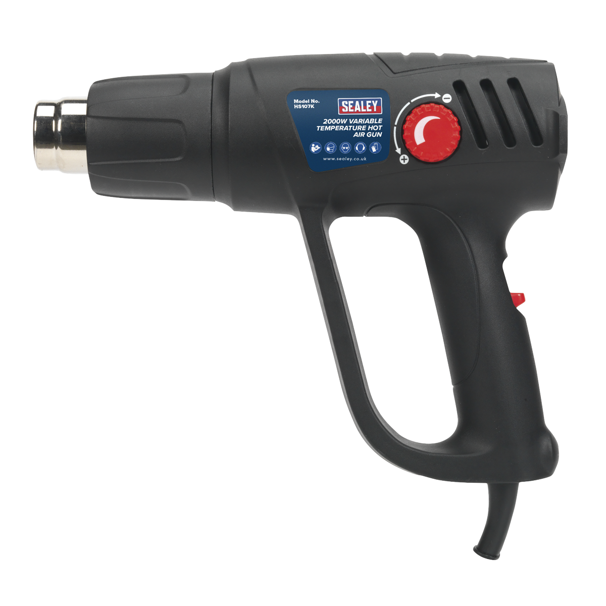 Sealey Variable Temperature Hot Air Gun Kit 2000W 50-450°C/90-600°C HS107K
