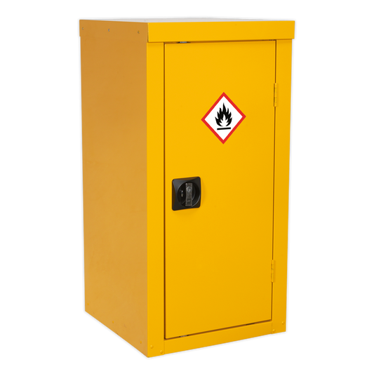 Sealey Flammables Storage Cabinet Yellow Powder Coat 460 x 460 x 900mm FSC04