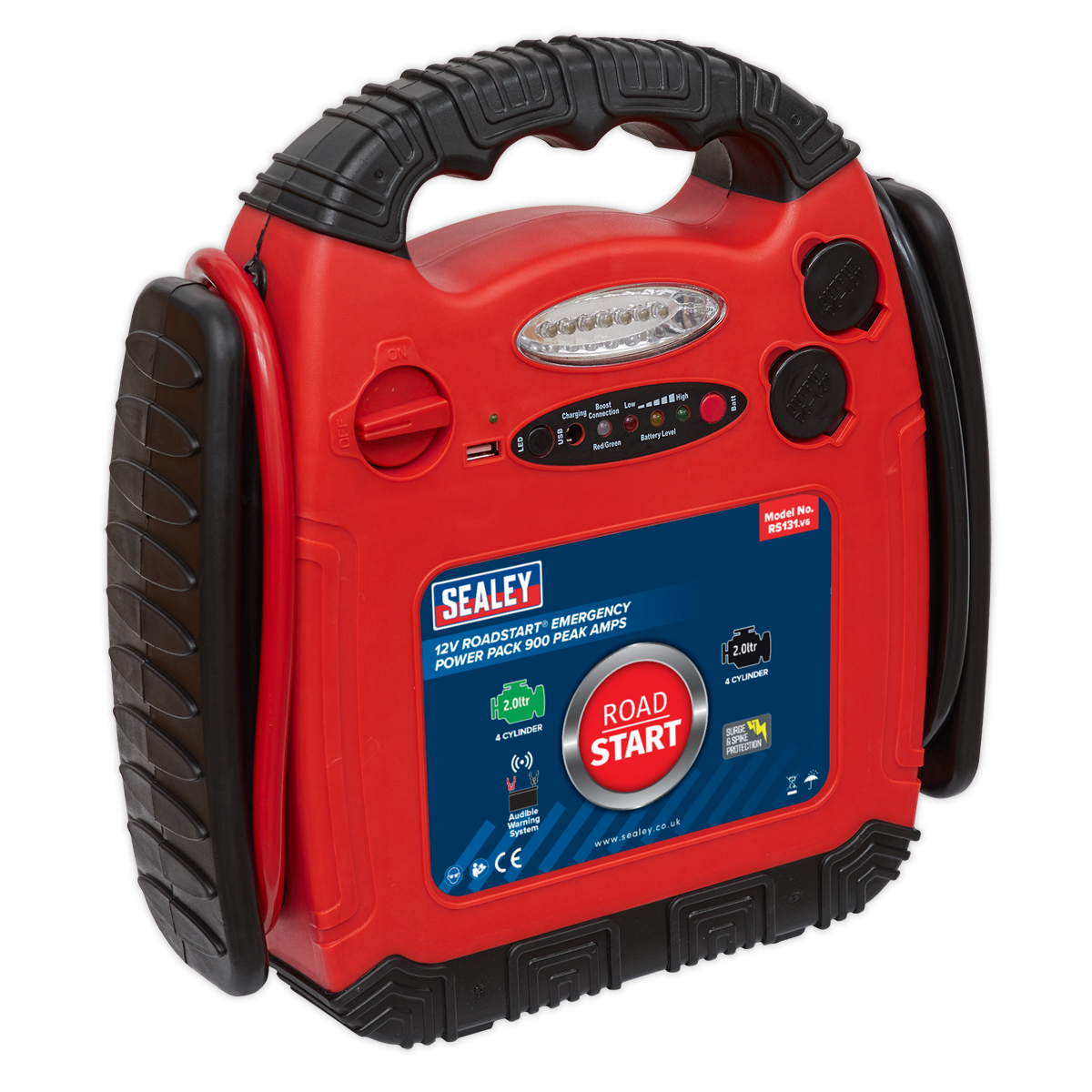 Sealey RoadStart Emergency Jump Starter 900A 12V With LED Worklight RS131