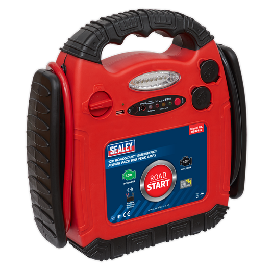 Sealey RoadStart Emergency Jump Starter 900A 12V With LED Worklight RS131