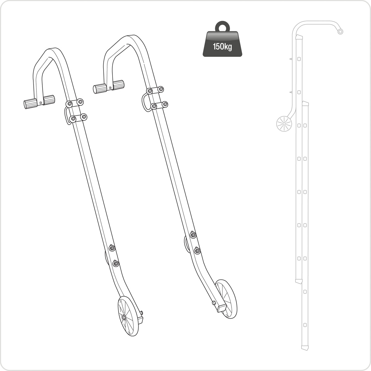 Sealey Ladder Roof Hook Aluminium 150kg Capacity Anti Slip Rubber Feet LAD003