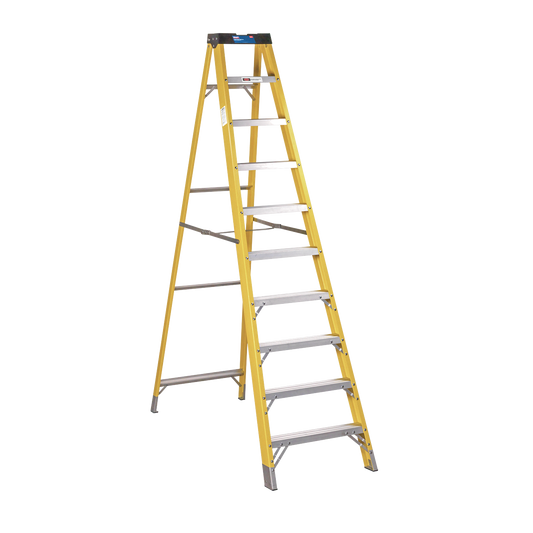 Sealey Step Ladder Fibreglass 9 Steps 150kg Capacity 2.7m Height Anti Slip FSL10