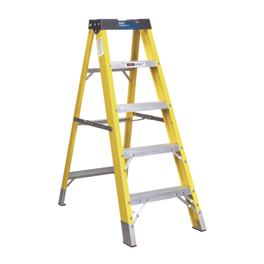 Sealey Step Ladder Fibreglass 4 Steps 150kg Capacity 1.4m Height Anti Slip FSL5