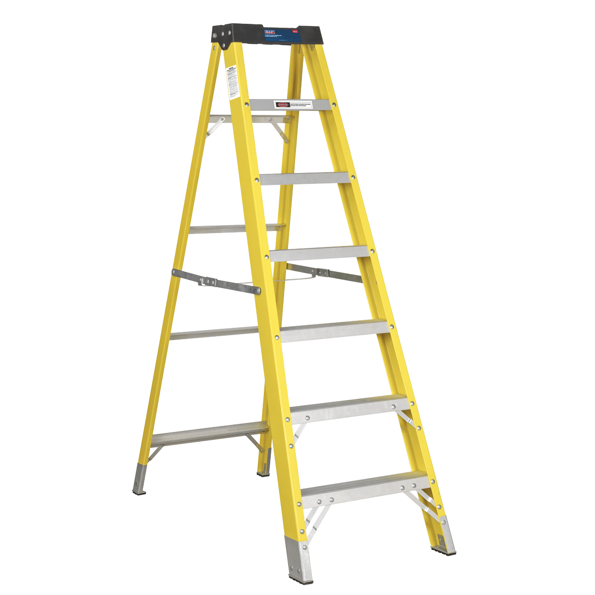 Sealey Step Ladder Fibreglass 6 Steps 150kg Capacity 1.95m Height Anti Slip FSL7