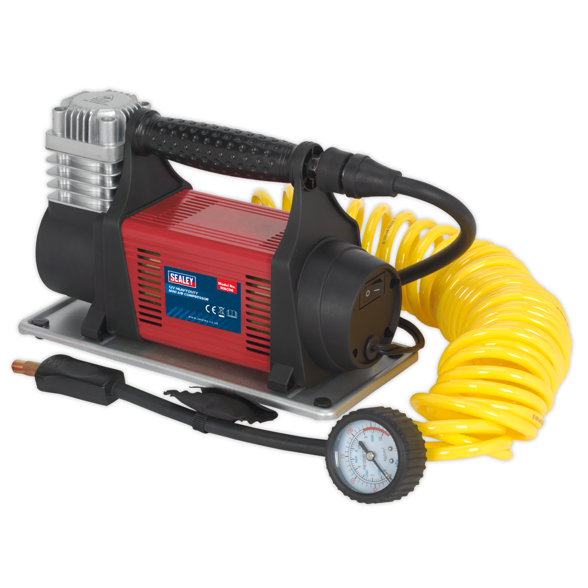 Sealey Heavy Duty Mini Air Compressor 12V Maximum Pressure 100PSI MAC06