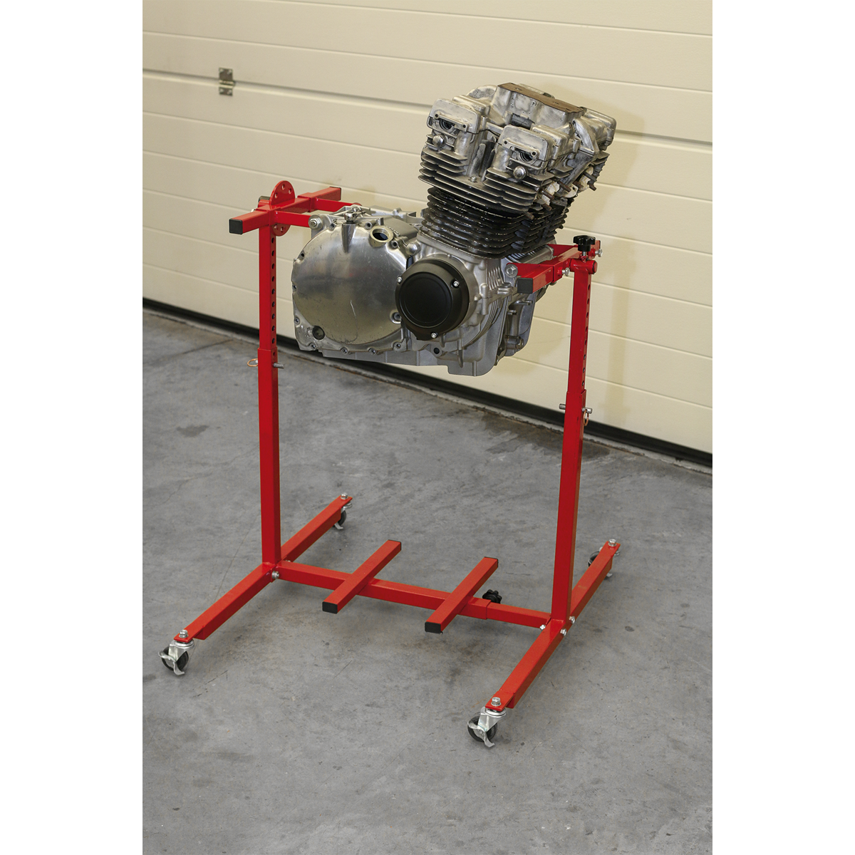 Sealey Engine Rebuild Stand - Multi Cylinder 75kg Capacity - Red/Black MES02
