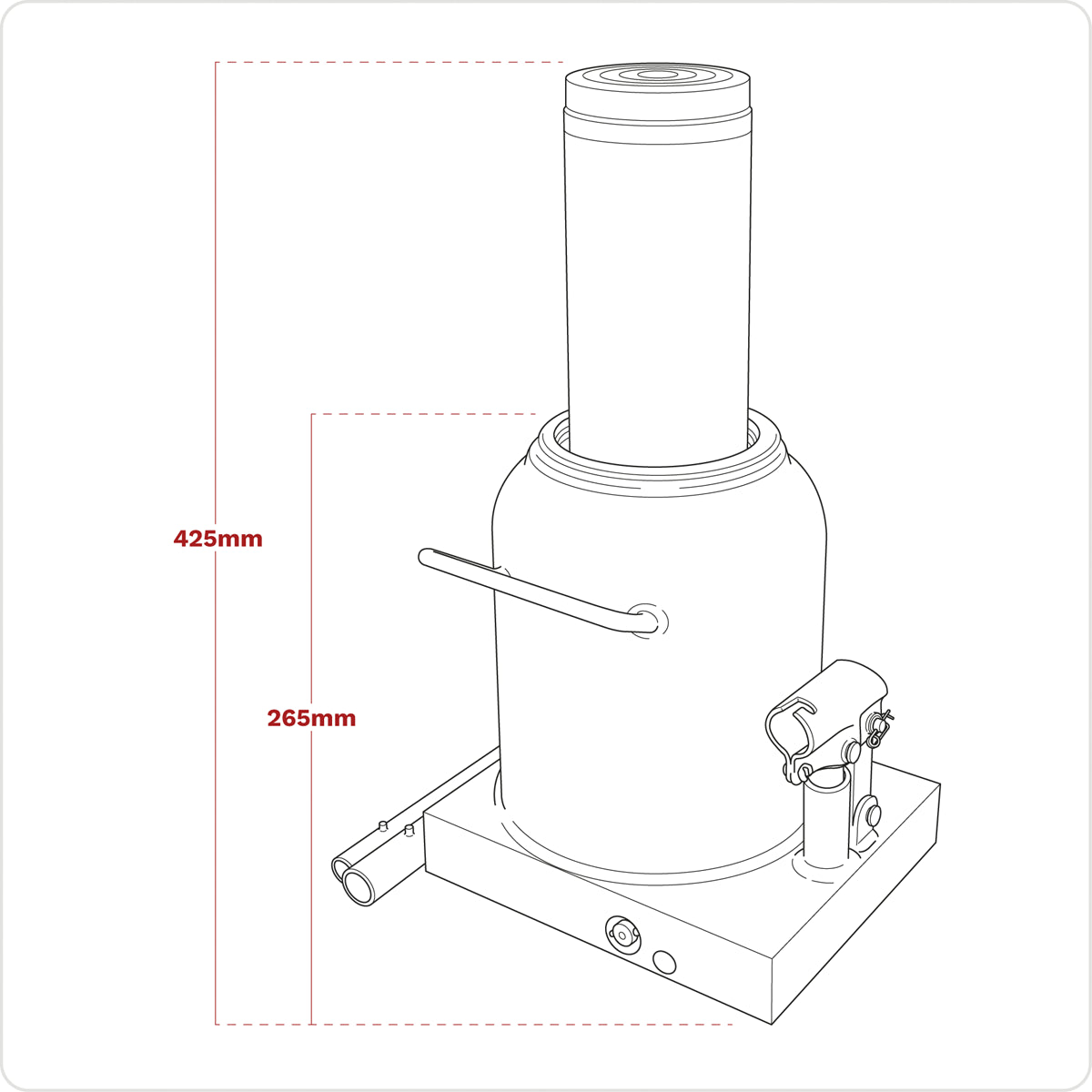 Sealey Bottle Jack Lift 50 Tonne With Overload Valve & 2-Piece Handle PBJ50S