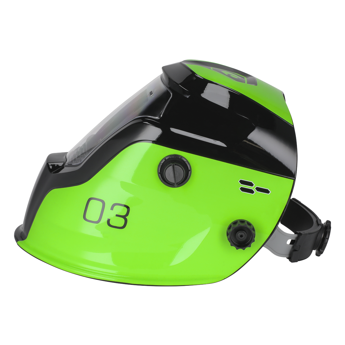 Sealey Auto Darkening Welding Helmet With Rotary Knob - Shade 9-13 - Green PWH3