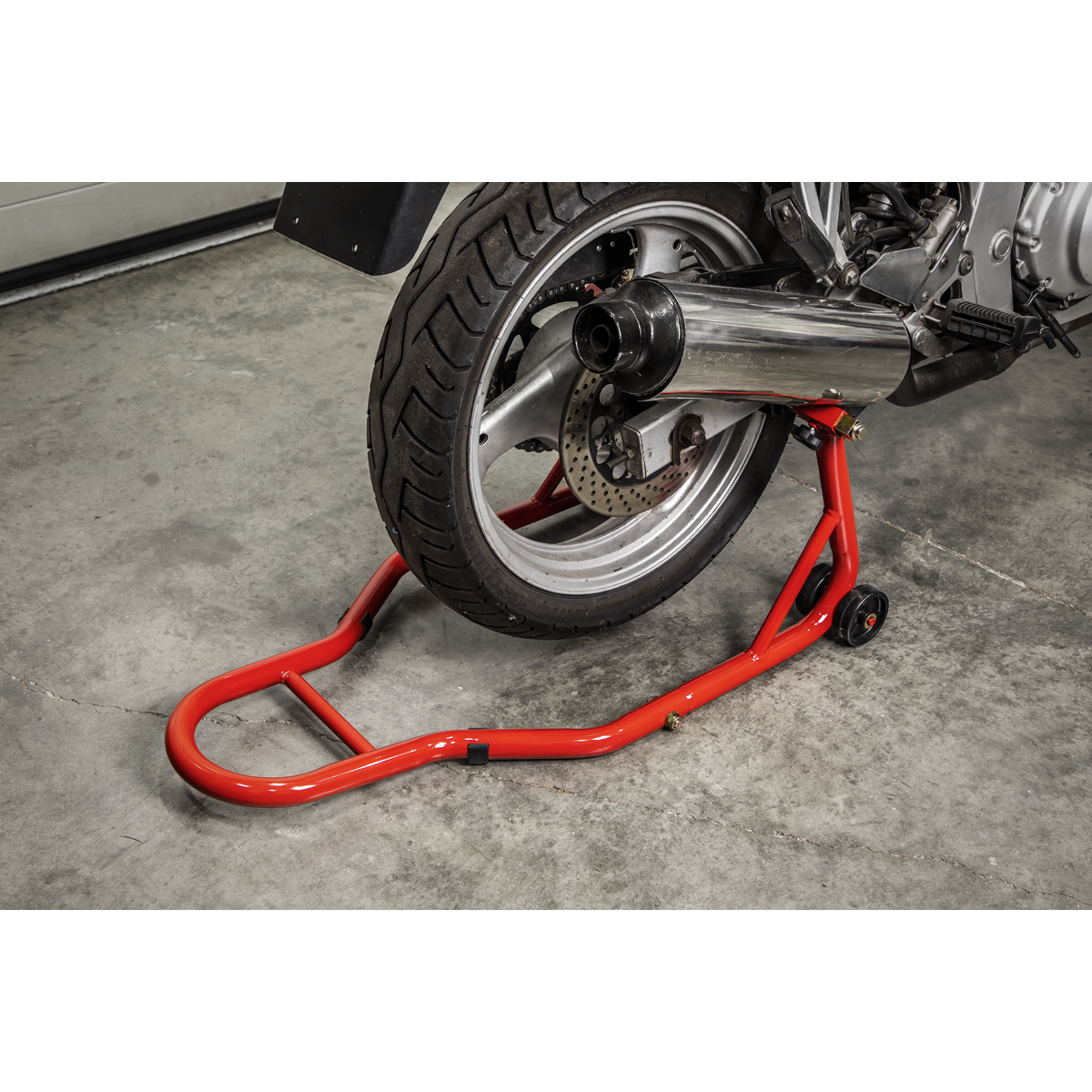 Sealey Universal Rear Paddock Stand With Angle Adjustable Rubber Supports RPS2KD
