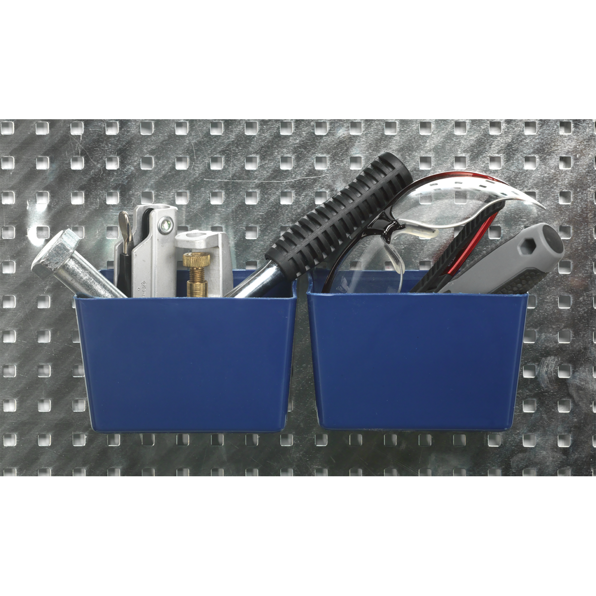 Sealey Wall Storage Pegboard Set With Four Composite Boxes 34 Pieces S01102