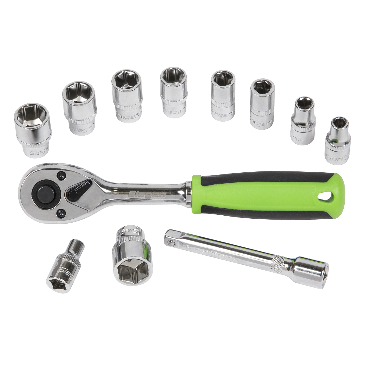 Sealey Socket Set 12 Pieces Tool 1/4" Square Drive With Polished Finish S01240