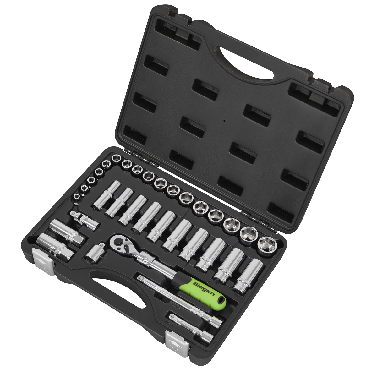 Sealey Siegen Extending Ratchet Socket Set 3/8" Square Drive 34 Pieces S01287