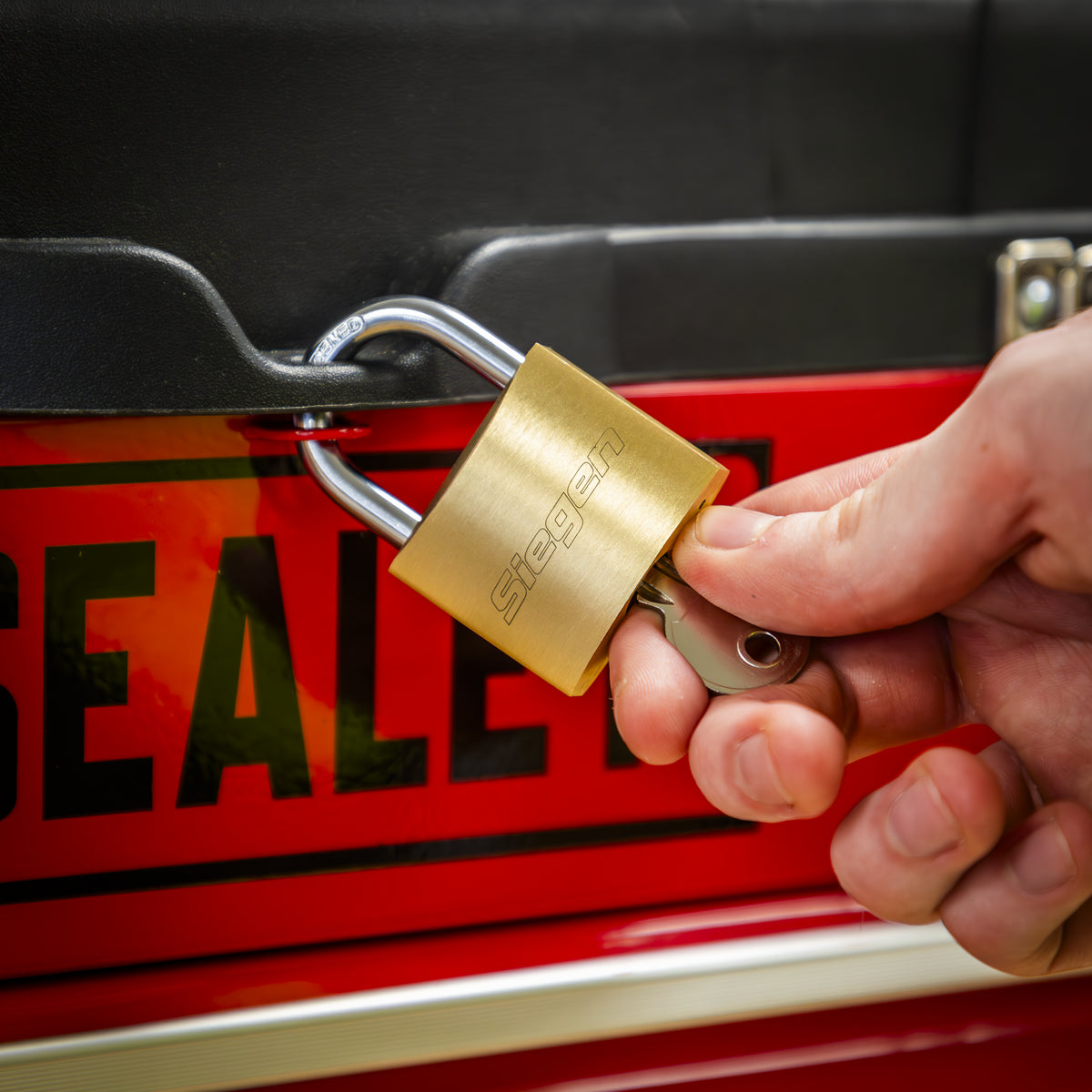 Sealey Brass Body Padlock With Brass Cylinder Keyed Alike Pack of 4 Pieces S0992