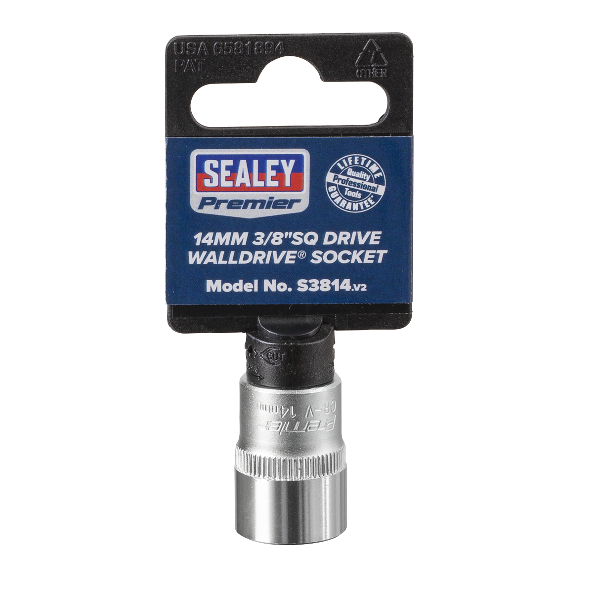 Sealey WallDrive Socket Tool 14mm 3/8" Square Drive Chrome Vanadium Steel S3814